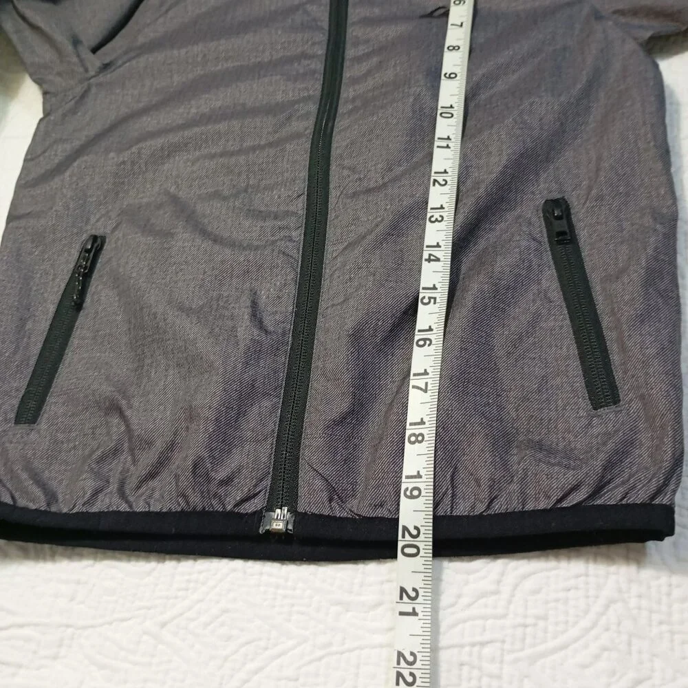 Quiksilver Jacket Boys Gray Full-Zip Hooded Windbreaker With Mesh Lining Size 7
